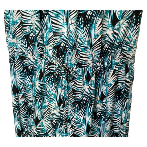 Kim Rogers Short Raglan Sleeve Tie Waist A-Line Dress Blue Black White Size XL - Picture 13 of 15